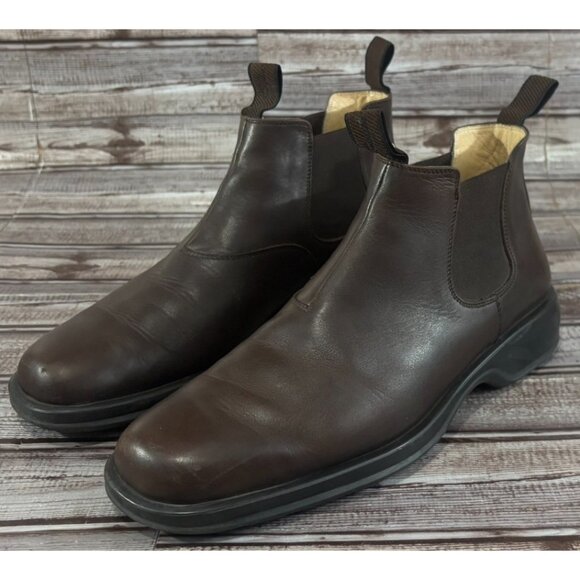 Salvatore Ferragamo Leather Chelsea Boots size 7.5 D color Brown made in Italy